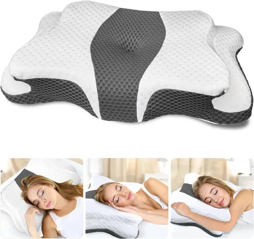 Vista 17 de CHxxy Memory Foam Pillows, Cervical Pillow for Neck and Shoulder Pain Relief, Ergonomic Contour Bed Pillow, Soft for Side Sleep Stomach Sleeping and