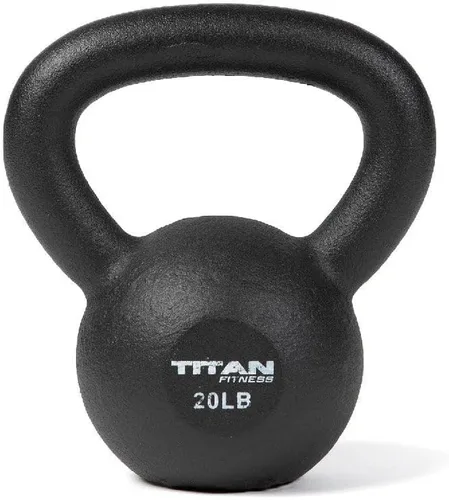 Vista 5 de Titan Fitness Pesa rusa de hierro fundido de 20 libras, fundición de una sola pieza, marcas LB, entrenamiento de cuerpo completo