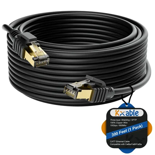Vista 11 de Kxable Cable Ethernet Cat 7 de 1 pie, cable de Internet de alta velocidad Cat7, cable de red LAN RJ45 CAT7, triple blindaje SFTP de 10 Gbps 600 Mhz