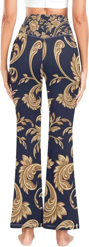 Vista 3 de Gricolor Pansy Flower Woman Leggings, Tummy Control Leggings, Leggings Flared