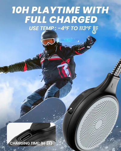 Vista 5 de OutdoorMaster Auriculares Inalámbricos Bluetooth 5.3 de Inserción para Casco de Esquí con Chip de Altavoz HD Compatible con Casco Preparado