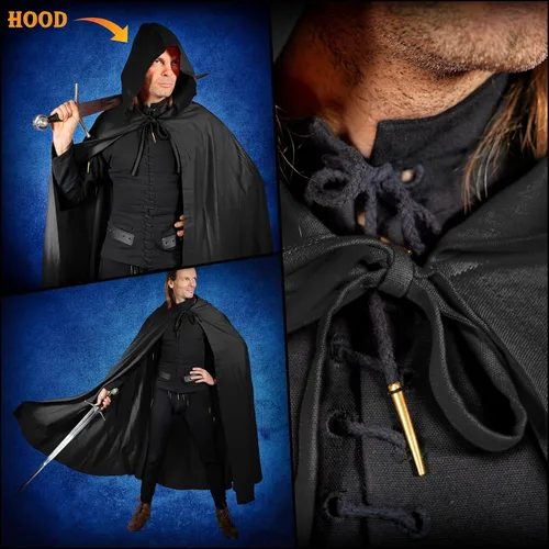 Vista 2 de Mythrojan Capa de lona "Adventurer" 100% algodón, cabo medieval Viking Knight SCA LARP