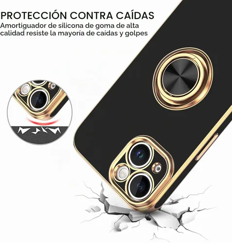 Vista 6 de VENINGO Funda para iPhone 14, funda para iPhone 14, ajuste delgado, suave soporte de anillo de 360° con base, compatible con soporte magnético