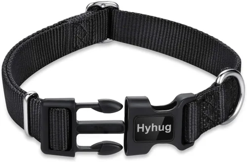 Vista 5 de Hyhug Pets - Collar clásico para perros de la colección regular de color sólido (S, negro)