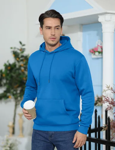 Vista 2 de TACVASEN Sudadera deportiva con capucha para hombre, con forro polar, suave, casual, con bolsillo