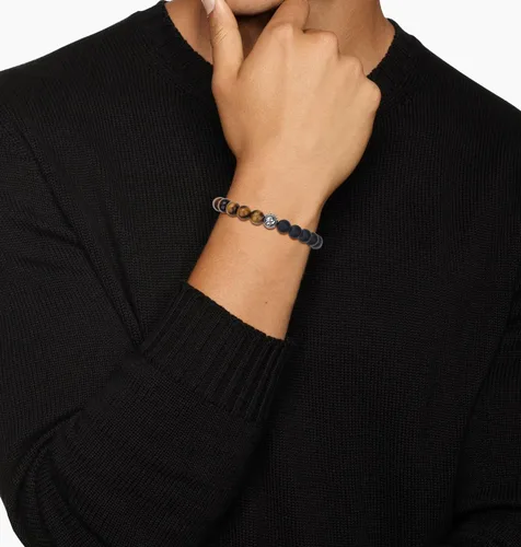 Vista 4 de GAVU Pulsera de cristal, pulsera de cuentas de ónix Yin Yang para hombre