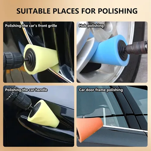 Vista 6 de Kit de pulido de aluminio de 5 piezas de bolas de pulido de espuma para taladros, ruedas de automóvil y pulidoras para el cuidado del automóvil