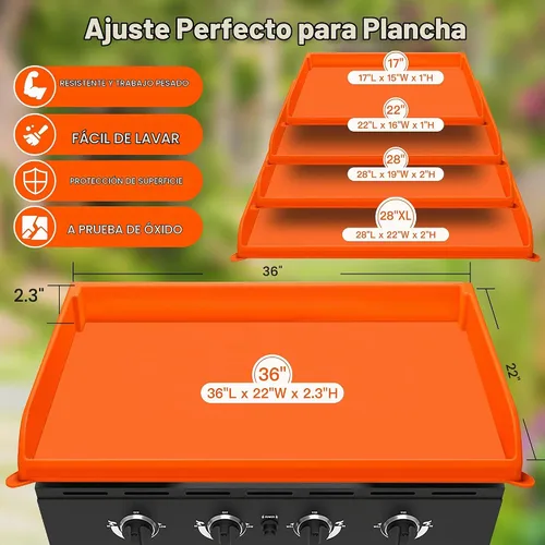 Vista 2 de NancyL - Cubierta de parrilla de 17" para Blackstone, alfombrilla de parrilla de 17 pulgadas mejorada de borde completo, accesorios para parrilla