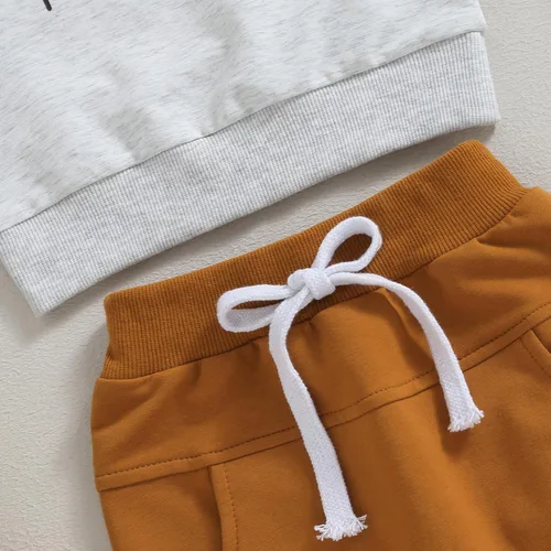 Vista 4 de Conjunto de 2 piezas de sudadera con diseño de árbol de Navidad para niño y niña, ropa de otoño e invierno