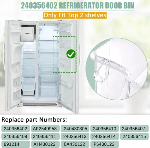 Vista 3 de 240356402 Contenedor para puerta de refrigerador, repuesto para estante de puerta Frigidaire 240356402 compatible con Frigidaire Kenmore, repuesto