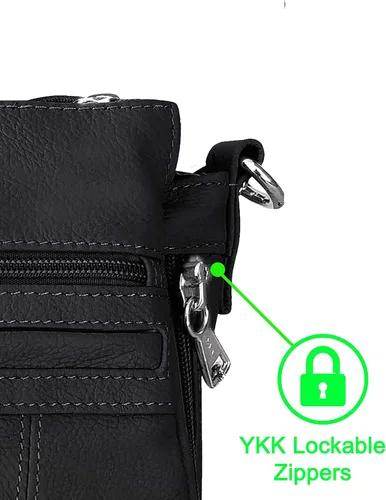Vista 7 de Roma Leathers Bolsa de mano oculta con hebilla frontal