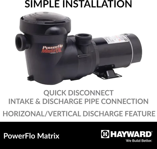 Vista 4 de Hayward W3SP15932S PowerFlo Matrix Bomba de piscina de doble velocidad sobre el suelo, 1.5 HP