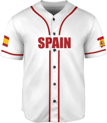 Vista 2 de Podagree - Camiseta de béisbol personalizada de España, bandera española, escudo de armas de España, regalo peruano para hombres y mujeres