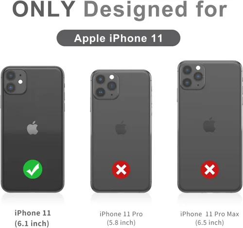 Vista 2 de Funda para iPhone 11, bonita funda [Don't Touch My Phone] a prueba de golpes de doble capa resistente de silicona protectora de plástico para niñas