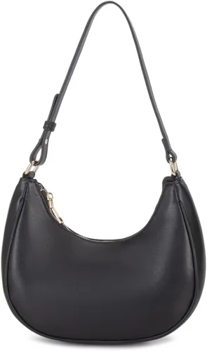 Vista 21 de CYHTWSDJ Bolsos de hombro para mujeres, lindo bolso tote tipo hobo con cierre de cremallera y mini cartera de mano Nailon Negro