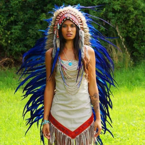 Vista 22 de Novum Crafts Tocado de plumas Inspirado en indios nativos americanos Elige