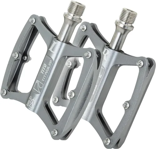 Vista 8 de TiTo Pedal de bicicleta con aleación de aluminio Pedales de bicicleta y ejes de titanio para MTB y bicicleta de carretera Negro