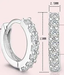 Vista 2 de Hoop Earrings,Fashion Cubic Zirconia Hoop Earrings,Silver Plated Round CZ Huggie Hoops Small Hoop Earrings for Women Girls