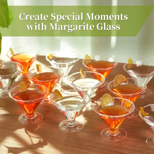 Vista 3 de Vasos de Martini de plástico, vasos de cóctel desechables para postre, 25 piezas para bodas, fiestas, champán, aperitivos y postres, 5 onzas líquidas