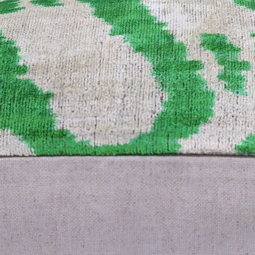 Vista 6 de Almohada decorativa hecha a mano con relleno de plumón, estampado de tigre verde, funda de cojín lumbar de seda de terciopelo suave para sala