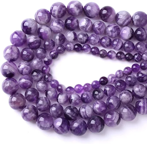 Vista 64 de 4MM 86 piezas Cuentas sueltas de piedra natural de amazonita calcedonia para hacer joyería DIY Pulsera Collar 1 hebra