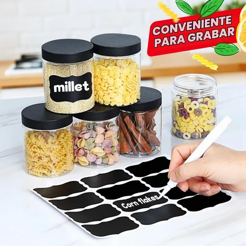 Vista 7 de sietpoek 48 PIEZAS Tarros de Plástico de 8 OZ con Tapas de Rosca, Etiquetas Recipientes Redondos Vacíos Rellenables de Slime para Almacenar