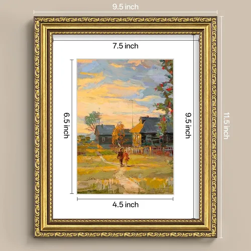 Vista 3 de eletecpro 8x10 Vintage Picture Frame, Glass Cover, Gold, 2-Pack Dorado