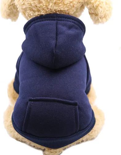 Vista 13 de Jecikelon Sudadera con capucha para perro de invierno con bolsillos, ropa cálida para perros pequeños, abrigo de Chihuahua, ropa de cachorro y gato