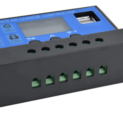 Vista 6 de Controlador solar, controlador solar DC 12V-24V, regulador inteligente de batería de panel solar con controladores de energía renovable dobles (10A)