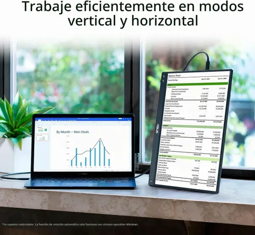 Vista 7 de ASUS ZenScreen Monitor portátil de 15.6 pulgadas, 1080P, Full HD, IPS, USB