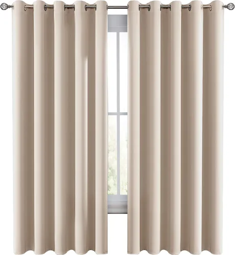 Vista 45 de LUX Décor - Juego de 2 paneles de cortinas opacas de alta calidad de 63 pulgadas de largo, cortinas de oscurecimiento de habitación con aislamiento