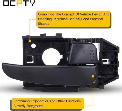 Vista 4 de OCPTY Manija de puerta Interior Pasajero Lado Derecho Reemplazo Ajuste 2001-2006 para Hyundai Elantra Manija Interior Puerta Negro