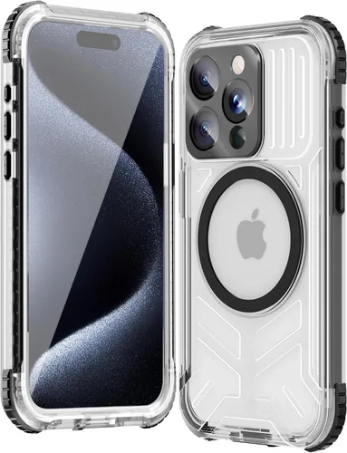 Vista 57 de WIFORT Funda impermeable para iPhone 15, [IP68 bajo el agua a prueba de polvo] [pantalla integrada] [15 pies a prueba de golpes militar], cubierta