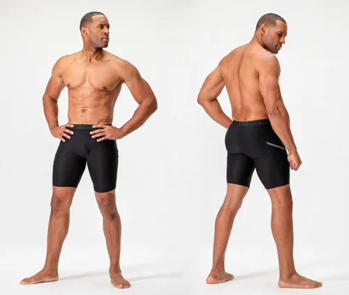 Vista 3 de DEVOPS Paquete de 3 o 5 pantalones cortos de compresión para hombre, pantalones cortos deportivos de elastano, para entrenamiento, correr
