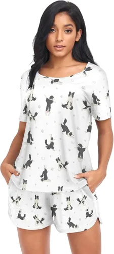 Vista 15 de Ollabaky Conjunto de pijama de perro de animales para mujer, conjunto de pijama de manga corta, conjunto de descanso para mujer Multi 01