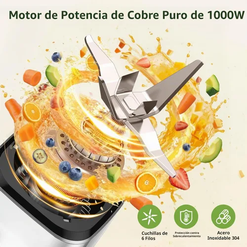 Vista 5 de KOIOS Mezcladora/procesador de alimentos 4 en 1 Combo Max 1000W, apto