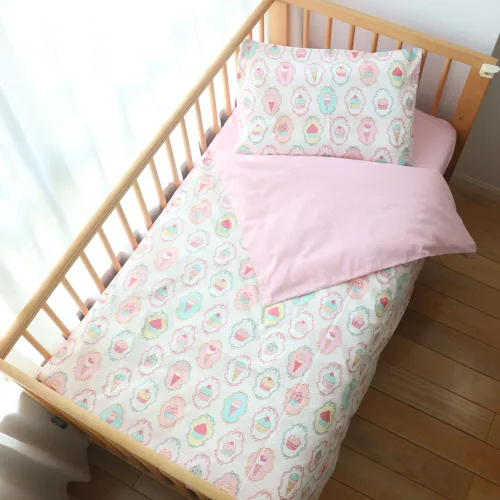 Vista 9 de Juego de ropa de cama de cuna 100% algodón para bebés, niños y niñas, 3 piezas, incluye funda de edredón, sábana bajera, funda de almohada Caqui