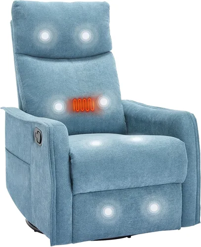 Vista 16 de PELUMY Silla Reclinable Mecedora Giratoria 360 para Adultos, Silla Mecedora de Guardería con Calor y Masaje, Silla Reclinable Deslizante para Beige