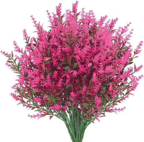 Vista 10 de GREENRAIN 8 ramilletes de flores artificiales de lavanda 3#amarillo