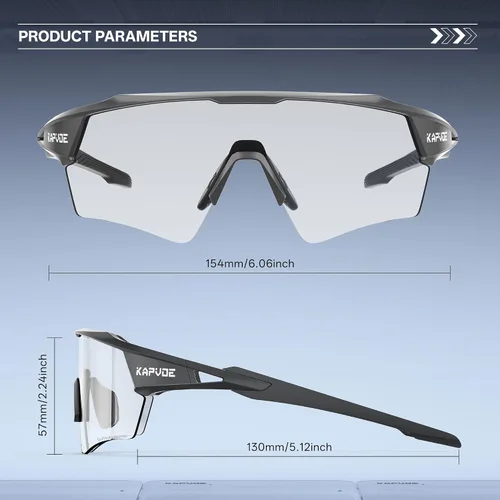 Vista 6 de KAPVOE Gafas de ciclismo fotocromáticas para hombres y mujeres, gafas de sol deportivas con protección UV, gafas de bicicleta de montaña, MTB