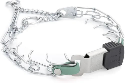 Vista 11 de Collar de perro de acero cromado Herm Sprenger para perros pequeños con hebilla de liberación rápida ClicLock y inserto de Biothane Collar de punta