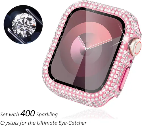 Vista 211 de Surace Bling - Carcasa con protector de pantalla para Apple Watch Series 3, 2, 1 de 1.496 pulgadas