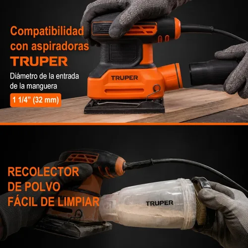Vista 6 de Truper LIOR-1/4A3, Lijadora Orbital 1/4 Hoja 240 W Profesional