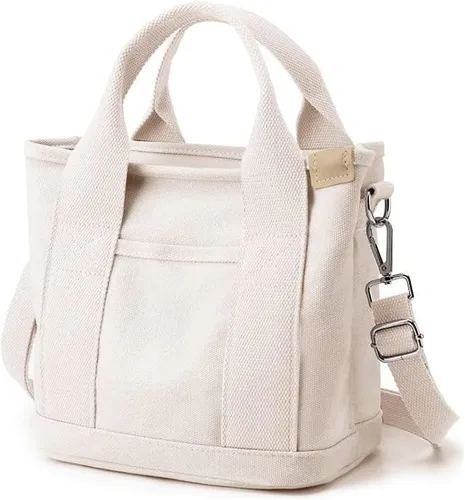 Vista 2 de Bolso pequeño con cremallera para mujer, bolso de lona con bandolera, bolso de hombro, bolso de mensajero, bolso tipo hobo 2025 de Halemet