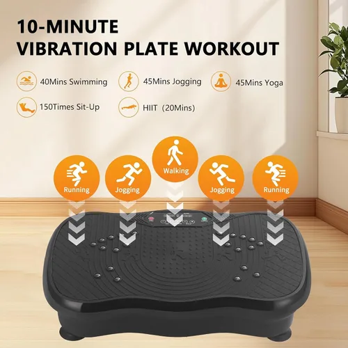 Vista 5 de Vibration Plate Exercise Machine, Vibrating Plate Fitness Platform with Remote Control – Portable Vibration Plates for Lymphatic Drainage