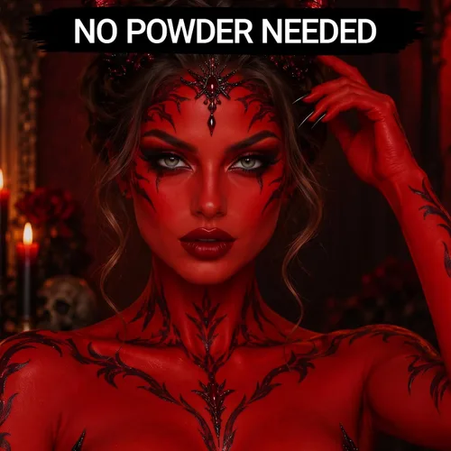 Vista 5 de Pintura del cuerpo de la cara roja del diablo, maquillaje a base de agua de Rojo