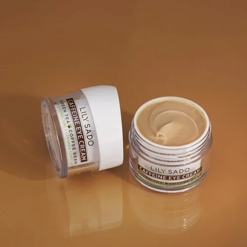 Vista 8 de LILY SADO TEA+C Coffee & Matcha Caffeine Eye Cream - Loción hidratante natural vegana antienvejecimiento con granos de café arábica + té verde