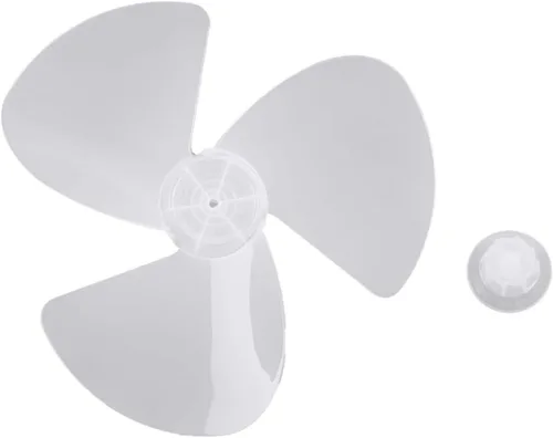 Vista 9 de 16 inch Plastic Fan Blade with Nut Cover for Household Fans Black 16 Inch Plastic Fan Blade 3 Leaves Fan Blade Replacement for Household