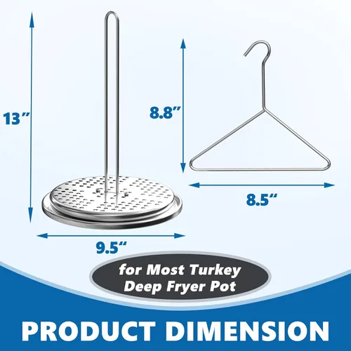 Vista 2 de Kit de soporte para freidora de pavo SafBbcue Soporte vertical para asar pollo con estante para pollo Asador con soporte para pavo Kit de accesorios