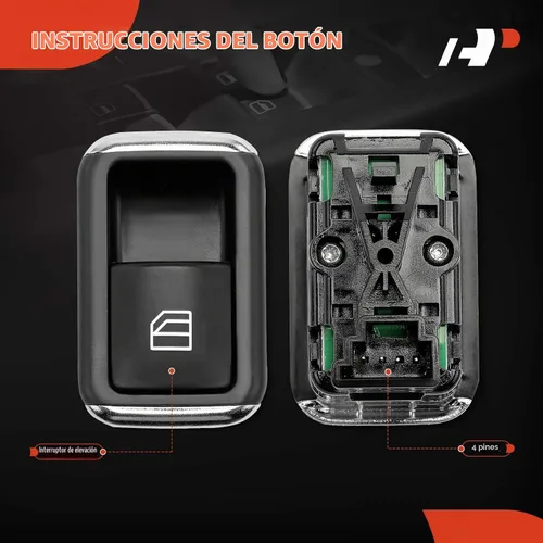 Vista 4 de A-Premium Interruptor de elevalunas eléctrico delantero derecho o trasero